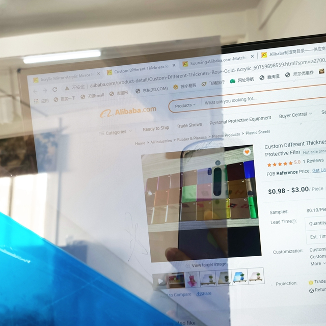 One Way Two Way See-through 4x8 Ft 3mm See Through Acrylic Mirror Sheet