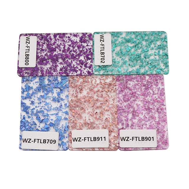 610x1040mm 3mm Thin Flake Plastic Board Iridescent Clear Acrylic Glitter Sheet