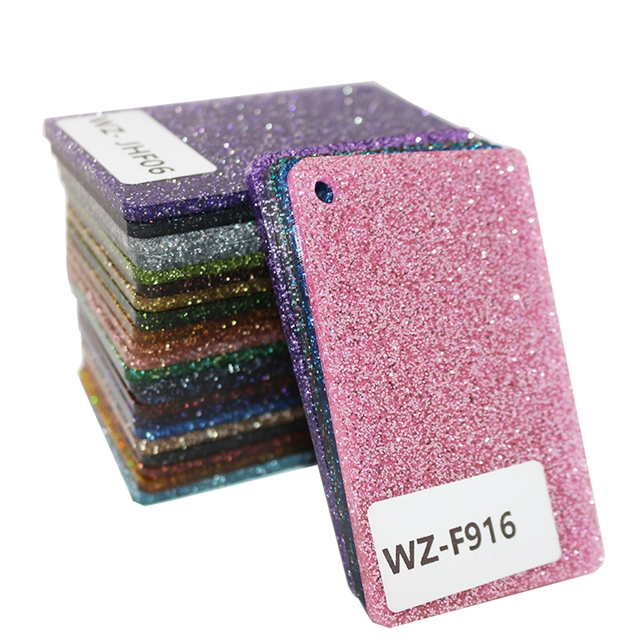 1220x2440mm 3mm Thickness Laser Cutting Cast Shinning Color Glitter acrylic sheet