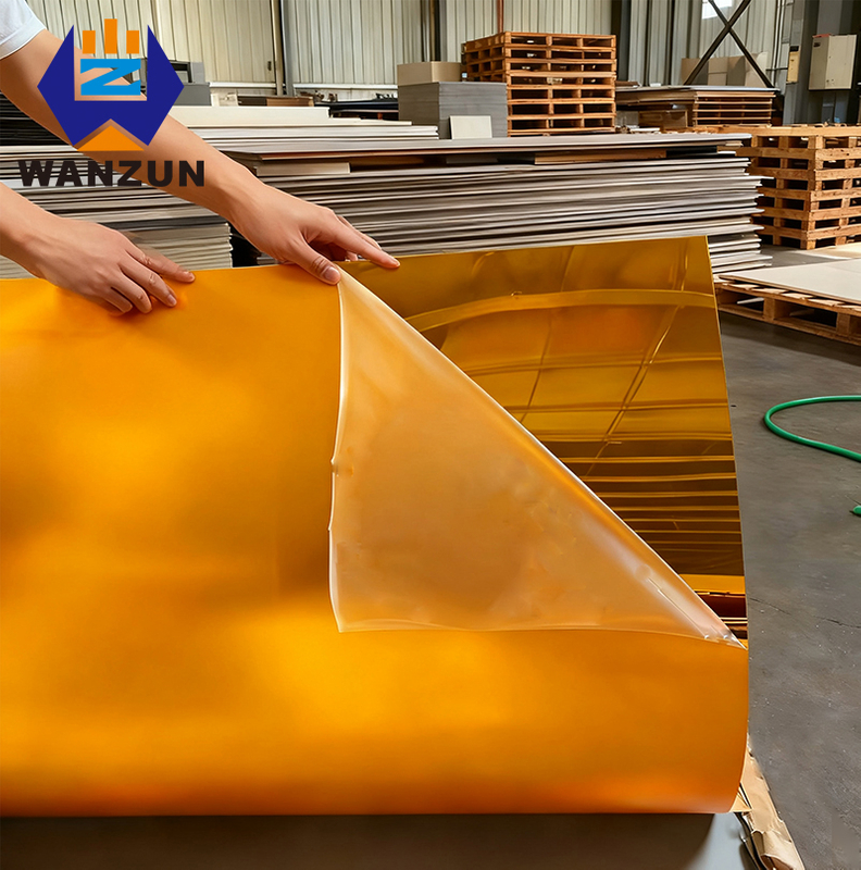 Wanzun Laser Cut Acrylic Mirror Sheet Gold Red Mirror Large Sheet 1220*2440 PMMA 2mm 3mm Custom Size