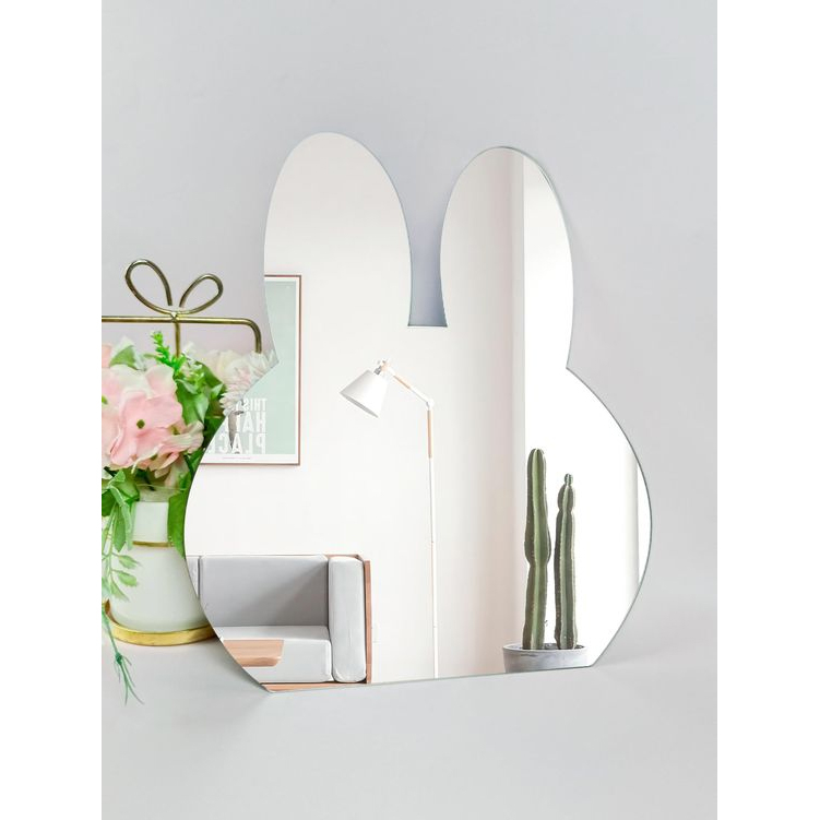Rabbit Irregular Acrylic Shatterproof Mirrors Non Glass Safety Mirror for Classroom Bedroom Cartoon Shape Mirror