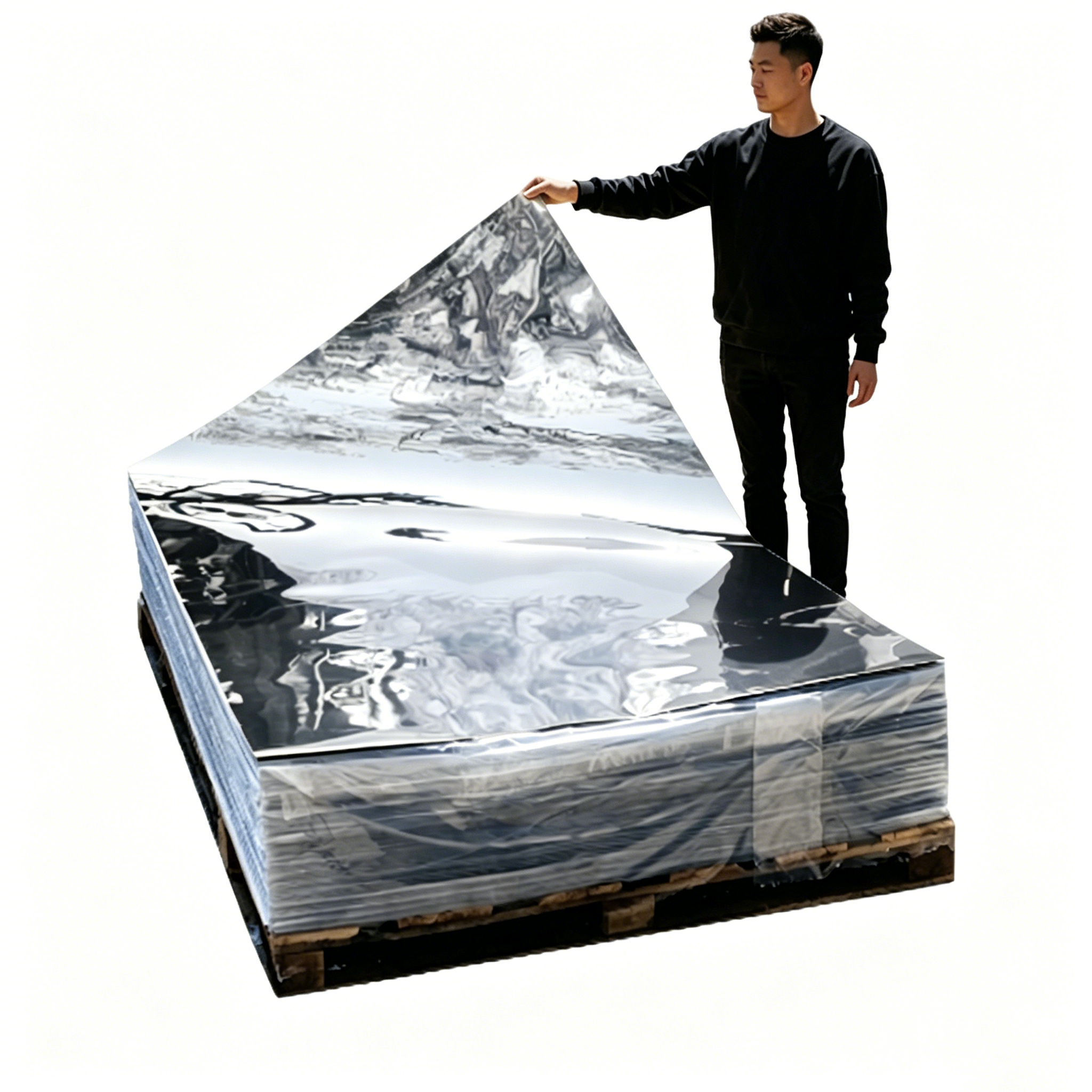 Wholesale Double Sided Silver Mirror Wedding Aisle Runner High Glossy PE Reflective Carpet Roll for Party Event Stage Decoration