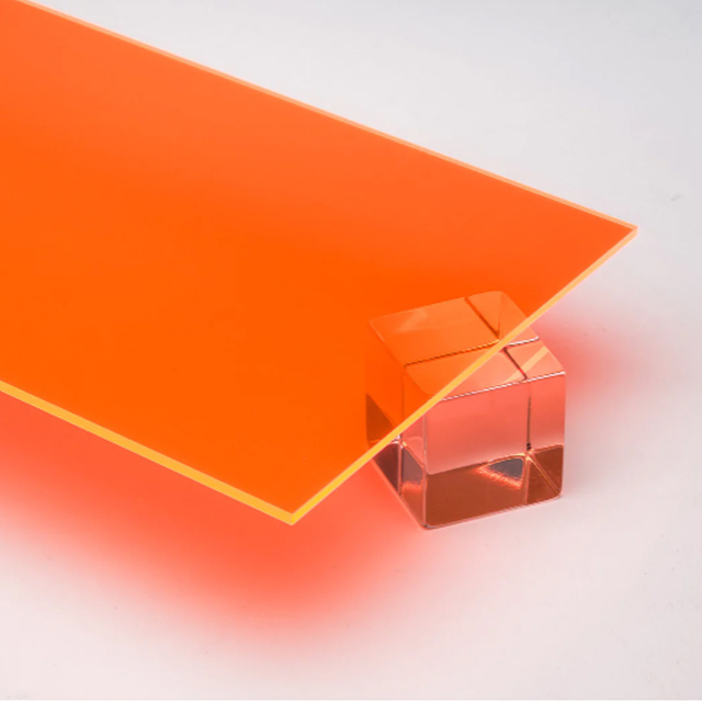 Light Diffuser Orange Fluorescent Acrylic Sheet