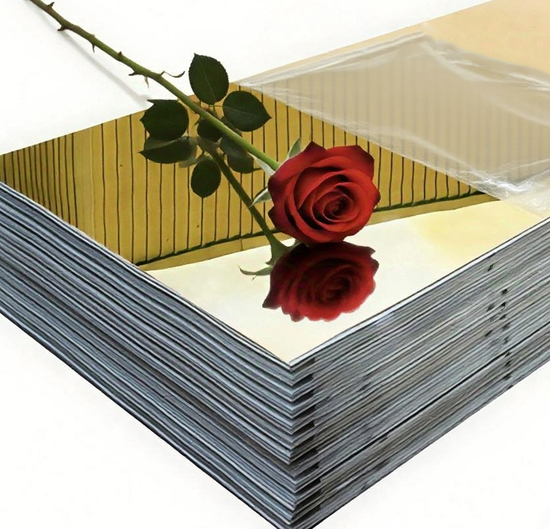 Mirror Acrylic Sheet Gold 4ft*8ft 2mm 3mm PMMA Acrylic Mirror Sheets Colored 1224*2440 Mirror Sheet Acrylic Customizable