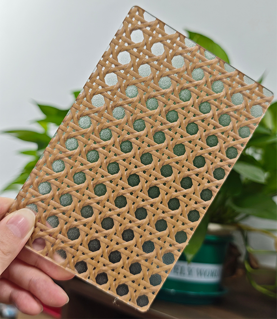 Custom Handmade Resin Bamboo Woven Acrylic Board Laser Cutting 3mm 4mm 5mm Translucent Beige/Light Wood Color Eco-Friendly Board