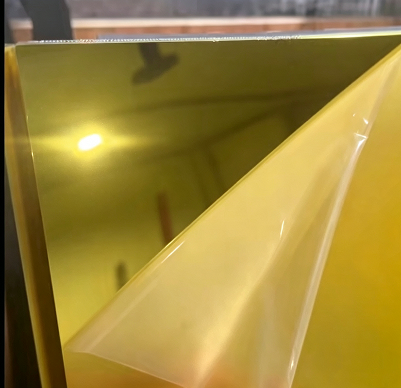 Factory Wholesale Gold Mirror Acrylic Sheet PMMA Golden Plexiglass Mirror Panel 1220*2440mm for Decor Sign