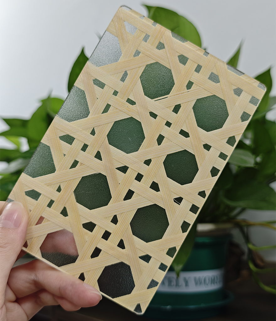 Custom Handmade Resin Bamboo Woven Acrylic Board Laser Cutting 3mm 4mm 5mm Translucent Beige/Light Wood Color Eco-Friendly Board