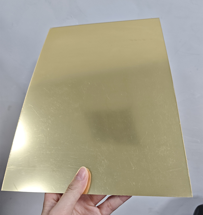 2mm Gold Mirror Acrylic Sheet Cast PMMA Board Reflective Gold Plastic Sheet